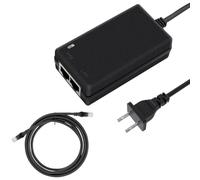 Gigabit PoE Injector Adapter 48V 0.5A 24W Ethernet Power Supply，10/1000Mbps IEEE 802.3at/af Compliant for Camera/IP Phone/PoE Switch and More PoE Devices,with 3FT Cat 6 Gigabit Ethernet Cable