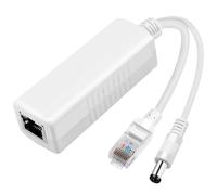 Gigabit PoE Splitter 12V 2A Output with IEEE 802.3af/at Standard Compliant, Power Over Ethernet Splitter Adapte for Security Camera, AP, Voip, 5.5x2.1mm DC Plug
