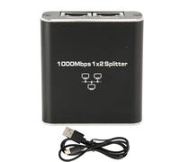 Gigabit Splitter, Dual Device Connectivity 1000Mbps RJ45 Port Network Splitter, Aluminum Alloy for PC Laptop, Router Switch, Work with Cat5/5e/6/7/8 Cable with USB Power Cable,
