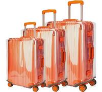 GigabitBest 20 24 28 30 Inch Clear Suitcase Luggage Protector Cover Tsa Approved Waterproof PVC Thicken Transparent Full Clear Suitcase Protector Cover Travel Case 3 Pieces Set, Full Clear, 20/24/28