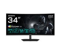Gigabyte G34WQC2 34” WQHD Curved Gaming Monitor - 3440 x 1440, 1500R, 200Hz, 1ms, 450 cd/m2, AMD FreeSync Premium, DisplayHDR 400, HDMI 2.0, DisplayPort 1.4