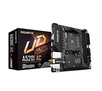 GIGABYTE A520I AC Motherboard - Supports AMD Ryzen 5000 Series AM4 CPUs, 6 Phases Digital VRM, up to 5300MHz DDR4 (OC), 1xPCIe 3.0 M.2, WIFI, GbE LAN, USB 3.2 Gen1