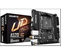 GIGABYTE A520I AC Motherboard - Supports AMD Ryzen 5000 Series AM4 CPUs, 6 Phases Digital VRM, up to 5300MHz DDR4 (OC), 1xPCIe 3.0 M.2, WIFI, GbE LAN, USB 3.2 Gen1