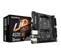 GIGABYTE A520I AC Motherboard - Supports AMD Ryzen 5000 Series AM4 CPUs, 6 Phases Digital VRM, up to 5300MHz DDR4 (OC), 1xPCIe 3.0 M.2, WIFI, GbE LAN, USB 3.2 Gen1