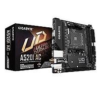 GIGABYTE A520I AC Motherboard - Supports AMD Ryzen 5000 Series AM4 CPUs, 6 Phases Digital VRM, up to 5300MHz DDR4 (OC), 1xPCIe 3.0 M.2, WIFI, GbE LAN, USB 3.2 Gen1