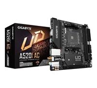 GIGABYTE A520I AC Motherboard - Supports AMD Ryzen 5000 Series AM4 CPUs, 6 Phases Digital VRM, up to 5300MHz DDR4 (OC), 1xPCIe 3.0 M.2, WIFI, GbE LAN, USB 3.2 Gen1
