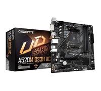 Gigabyte A520M DS3H AC Motherboard - AMD Ryzen 5000 Series CPUs, 5+3 Phases VRM, up to 4733MHz DDR5 (OC), 1xPCIe 3.0 M.2, GbE LAN, WIFI 5, USB 3.2 Gen 1
