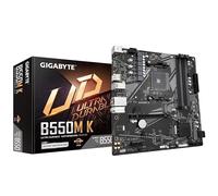 GIGABYTE B550M K Motherboard - AMD Ryzen 5000 CPUs, up to 4733MHz DDR4, 1xPCIe 4.0 + 1xPCIe 3.0 M.2, 1GbE LAN, USB 3.2 Gen 1