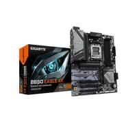 GIGABYTE B650 EAGLE AX Motherboard - AMD Ryzen 9000 Series CPUs, 12+2+2 Phases VRM, up to 7600MHz DDR5 (OC), 1xPCIe 5.0 + 2xPCIe 4.0 M.2, GbE LAN, WIFI 6E, USB 3.2 Gen 2