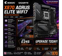 GIGABYTE X870 AORUS ELITE WIFI7 Motherboard - Supports AMD Ryzen 9000 CPUs, 16+2+2 phases VRM, up to 8000MHz DDR5 (OC), 3xPCIe 5.0 + 1xPCIe 4.0, Wi-Fi 7, 2.5GbE LAN, USB 4