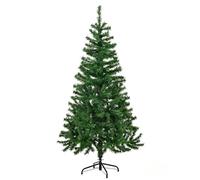 GIGALUMI 150cm/5ft Fold-Out Artificial Christmas Tree, Realistic Green Xmas Tree, 400 PVC Tips, With Metal Stand, Indoor Outdoor Holiday Decoration Pine Tree