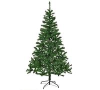 GIGALUMI 180cm/6ft Fold-Out Artificial Christmas Tree, Realistic Green Xmas Tree, 500 PVC Tips, With Metal Stand, Indoor Outdoor Holiday Decoration Pine Tree