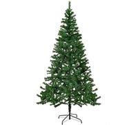 GIGALUMI 210cm/7ft Fold-Out Artificial Christmas Tree, Realistic Green Xmas Tree, 700 PVC Tips, With Metal Stand, Indoor Outdoor Holiday Decoration Pine Tree