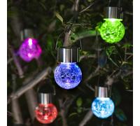 GIGALUMI 8 Pack Solar Hanging Lights: Multi-Color Changing