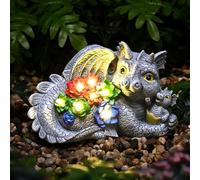GIGALUMI Solar Garden Statues, Dragon Statue, Figurine with Lights for Outdoor Garden Decoration, Yard Decor, for Mums, Women, Housewarming Gift, Birthday Gift