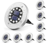 Gigalumi Solar Ground Lights 12 Leds 8 Pack In-Ground Powered Pathway Outdoor Decking Landscape Lamp For Lawn Yard Pool Patio
