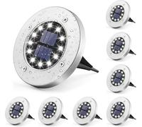 GIGALUMI Solar Ground Lights 12LEDs 8PACK In-Ground Lights Solar Powered Pathway Lights Outdoor Decking Landscape Lamp for Lawn Yard Pool Patio