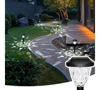 GIGALUMI Solar Lights Outdoor Garden, 10 Pack LED Garden Light with Great Pattern, Waterproof Auto On/Off Solar Powered Lights for Walkway Driveway Lawn Pathway（Cold White）