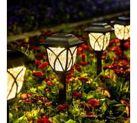 GIGALUMI Solar Lights Outdoor Garden, 6 Pack LED Garden Solar Lights Waterproof, Solar Powered Pathway Lights for Yard, Patio, Landscape, Walkway, Path (Warm White)