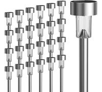GIGALUMI Solar Lights Outdoor Garden Waterproof,24 Pack,Stainless Steel LED Solar Garden Lights for Patio, Lawn, Yard and Landscape Decor, Warm White