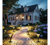 GIGALUMI Solar Lights Outdoor Garden Waterproof, Solar Outdoor Lights, Garden Decorative Lighting for Walkway, Driveway, Yard, Landscape, Lawn (8 Pack,Warm White)