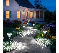 GIGALUMI Solar Lights Outdoor Garden Waterproof, Solar Outdoor Lights, Garden Decorative Lighting for Walkway, Driveway, Yard, Landscape, Lawn (6 Pack,Cold White)