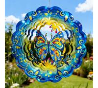 GIGALUMI Wind Spinner for Garden, Butterfly Garden Ornaments, 3D Colorful Wind Spinner, Unique for Mom,Women,Outdoor Decorations for Yard，Patio