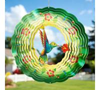 GIGALUMI Wind Spinner for Garden, Hummingbird Garden Ornaments, 3D Colorful Wind Spinner, Unique for Mom,Women,Outdoor Decorations for Yard, Patio