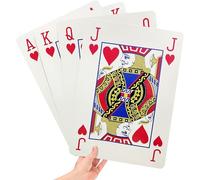 Gigantic A4 Playing Cards 28cm x 20cm Full Set for Family Game Night, Extra Large Casino Party Decoration for Adults and Kids