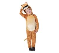 Smiffys Gigantosaurus Deluxe Mazu Costume for Kids, All-in-One and Character Hood in Brown, Officially Licensed, Padded 3D Tail with Scales, Perfect for Group Outfits and Playful Fancy Dress