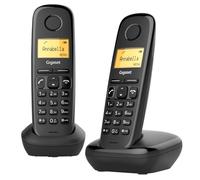 Gigaset A170 Duo - Two Handsets - Cordless DECT Telephone - Illuminated Graphic Display - Simple Installation, Black [UK Version]