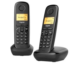 Gigaset A170 Duo - Two Handsets - Cordless DECT Telephone - Illuminated Graphic Display - Simple Installation, Black [UK Version]