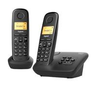 Gigaset A270A Duo - Two Handsets - Cordless DECT Telephone with an Answering Machine - Illuminated Graphical Display and Keypad, Black [UK Version]