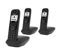 Gigaset AS490 Trio Analog/DECT Phone Call Identifier Black