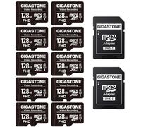 GIGASTONE 128GB 10-Pack Micro SD Card, 4K Video Pro, GoPro, Surveillance, Security Camera, Action Camera, Drone, 85MB/s MicoSDXC Memory Card UHS-I Class 10, with Adapter