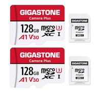 GIGASTONE 128GB 2-Pack Micro SD Card, Camera Plus, Action Camera, Sports Camera, High Speed 100MB/s, 4K Video Recording, Micro SDXC UHS-I A1 V30 U3 Class 10