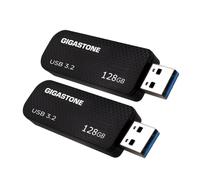 GIGASTONE 128GB 2-Pack Z30 USB 3.2 Gen 1 Flash Drive, Up to 80MB/s Read, Capless Retractable Design Pen Drive, Reliable Performance & Durable, USB 2.0 / USB 3.0 / USB 3.1 Interface Compatible