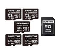 GIGASTONE 128GB 5-Pack Micro SD Card, 4K Video Pro, Surveillance, Security Camera, Action Camera, Drone, 85MB/s MicroSDXC Memory Card UHS-I Class 10, with Adapter