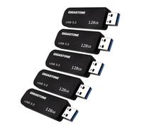 GIGASTONE 128GB 5-Pack Z30 USB 3.2 Gen 1 Flash Drive, Up to 80MB/s Read, Capless Retractable Design Pen Drive, Reliable Performance & Durable, USB 2.0 / USB 3.0 / USB 3.1 Interface Compatible