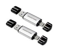 GIGASTONE 128GB Dual USB stick 2-Pack, USB 2.0, 2-in-1 USB Type-A & Type-C, High Speed, Head Cap Design flash drive, Plug & Play for Smartphone/PC/Mac/TV/Car Audio
