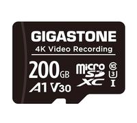 GIGASTONE 200GB Micro SD Card, A1 V30 4K Video Recording, Compatible with Security Camera, Dash Cam, Drone, 100MB/s MicroSDXC Memory Card UHS-I, with Adapter