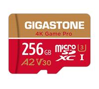 Gigastone 256GB Micro SD Card, 4K Game Pro, Nintendo-Switch Compatible, A2 Run App, 4K Video Recording, R/W up to 100/60MB/s, Micro SDXC UHS-I A2 V30 Class 10