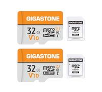 GIGASTONE 32GB Micro SD Card 2-Pack, V10 Video Recording, Surveillance, Security Camera, Dash Cam, Drone, 90MB/s MicroSDXC Memory Card UHS-I Class 10, with Adapter