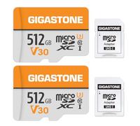 Gigastone 512GB Micro SD Card 2-Pack, with 1x SD Adapter + 1x Mini-case, MicroSDXC Memory Card for Smartphone, Camera, 4K Video Recording, UHS-I A1 Class 10, up to 100MB/s