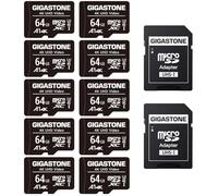 GIGASTONE 64GB 10-Pack Micro SD Card, 4K UHD Video, Surveillance Security Cam Action Camera Drone Professional, 90MB/s Micro SDXC UHS-I A1 Class 10