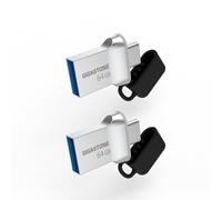 GIGASTONE 64GB 2-Pack Dual OTG 2-in-1 USB Flash Drive, Z50 USB 3.2 Gen 1 USB-A and Type C, Metal Memory Stick, Reliable Performance & Durable, USB 2.0 / USB 3.0 / USB 3.1 Interface Compatible