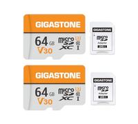 GIGASTONE 64GB Micro SD Card 2-Pack, V30 4K Video Recording, Surveillance, Security Camera, Dash Cam, Drone, 95MB/s MicroSDXC Memory Card UHS-I Class 10, with Adapter