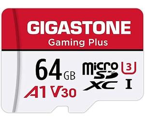 GIGASTONE 64GB Micro SD Card, Gaming Plus, Nintendo-Switch Compatible, High Speed 95MB/s, 4K UHD Video Recording, Micro SDXC UHS-I A1 V30 U1 Class 10, with Adapter