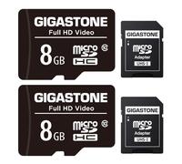 Gigastone 8GB 2-Pack Micro SD Card, FHD Video, Surveillance Security Cam Action Camera Drone Professional, 80MB/s Micro SDXC UHS-I U1 Class 10
