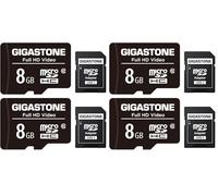 GIGASTONE 8GB 4-Pack Micro SD Card, FHD Video, Surveillance Security Cam Action Camera Drone Professional, 80MB/s Micro SDXC UHS-I U1 Class 10